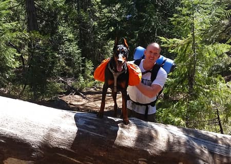 Cooper and I on one of our backpacking trips.